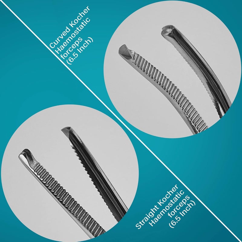 DEXSUR Veterinary Umbilical Cord Scissor Kit, Reusable, High-Grade Stainless Steel Autoclavable, Durable - 7 Pcs - Image 3